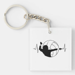 Volleyball - Volleyball Player Heartbeat Keychain