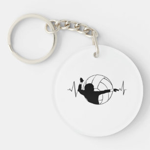 Volleyball - Volleyball Player Heartbeat Keychain