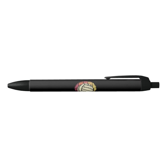 Volleyball Volleyball-Player Retro Black Ink Pen (Top)