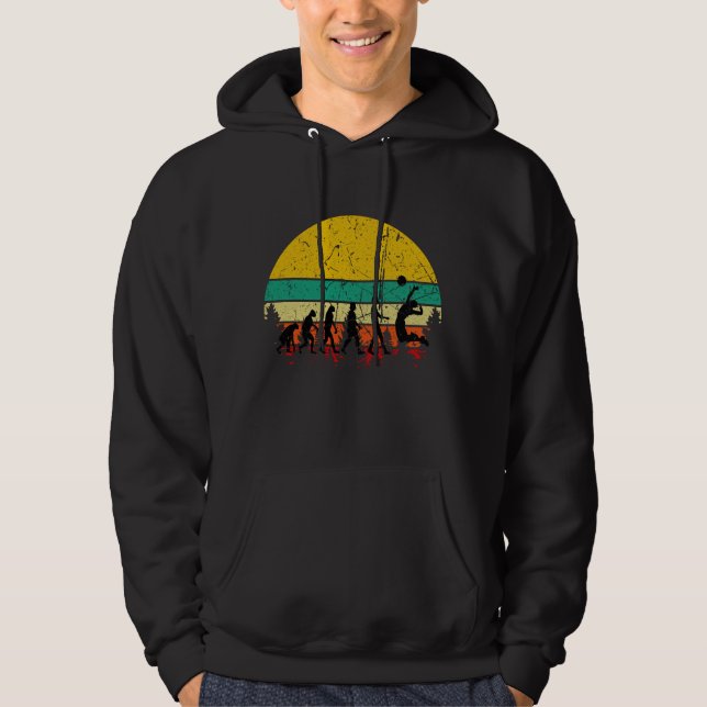 Volleyball Volleyball-Player Retro Hoodie (Front)