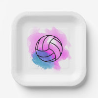 Volleyball Watercolor Abstract