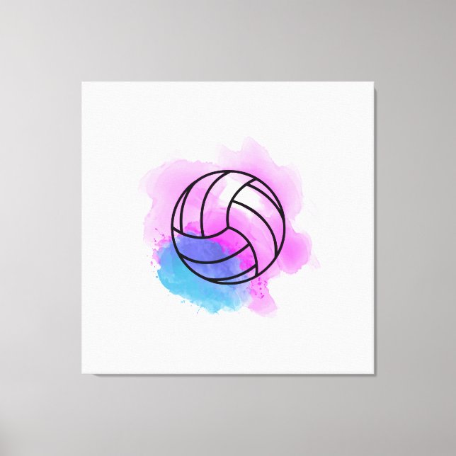 Volleyball Watercolor Canvas Print (Front)