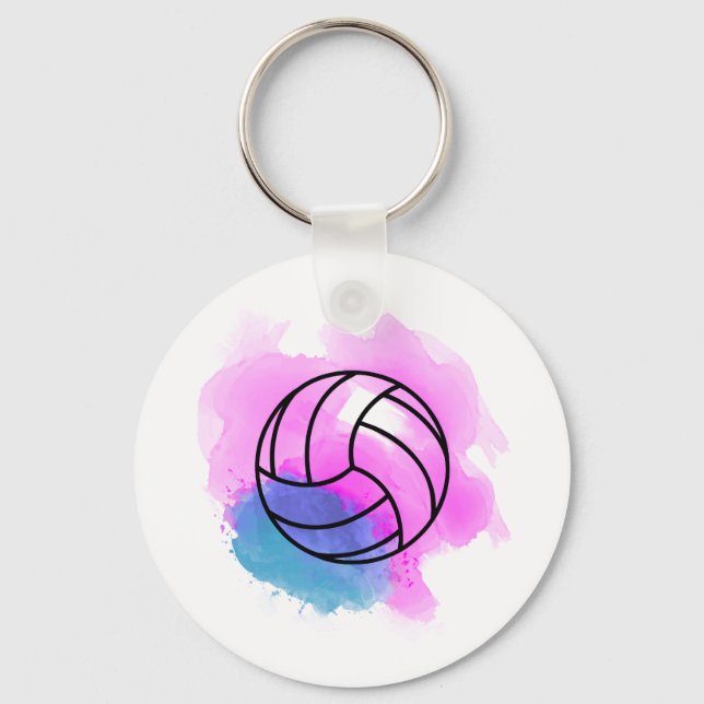 Volleyball Watercolor Keychain (Front)