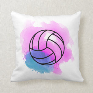 Volleyball Watercolor Throw Pillow
