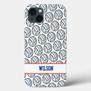 Volleyball White Black Sports Fan NAME Tech iPhone 13 Case