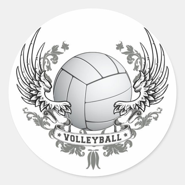 Volleyball Wings Sticker (Front)