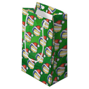 Volleyball with Christmas Hat Small Gift Bag