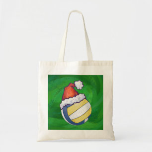 Volleyball with Christmas Hat Tote Bag