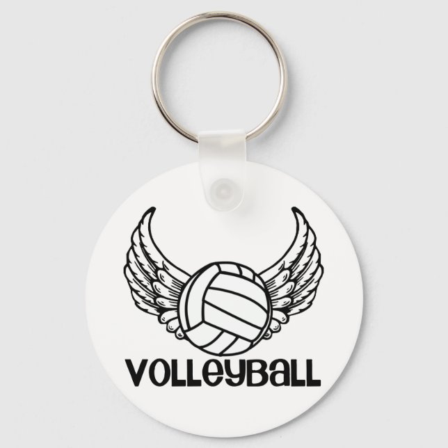 Volleyball with Wings Keychain (Front)