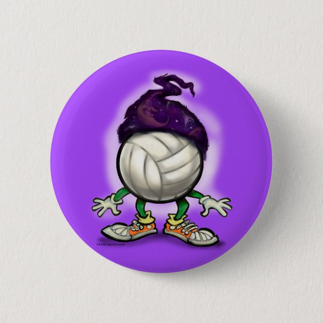 Volleyball Wizard 2 Inch Round Button (Front)