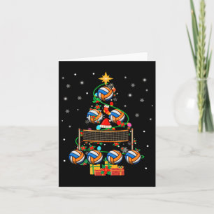 Volleyball X-mas Tree Lights Volleyball Player Lov Card