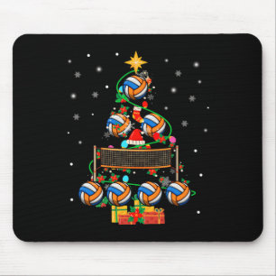 Volleyball X-mas Tree Lights Volleyball Player Lov Mouse Pad