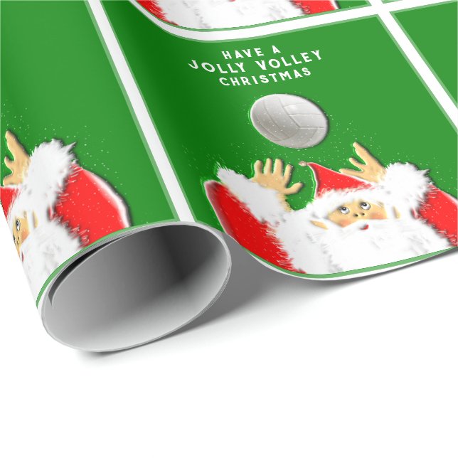 Volleyball Xmas Gift Wrapping Paper (Roll Corner)