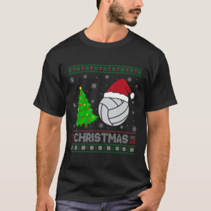 Volleyball Xmas Tree Lighting Ugly Christmas Sweat T-Shirt