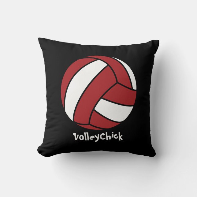 VolleyChick (customizable) Throw Pillow (Front)