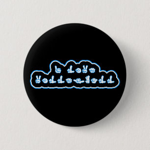 VolleyChick I Love Volleyball ASL 2 Inch Round Button