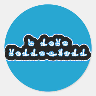 VolleyChick I Love Volleyball ASL Classic Round Sticker