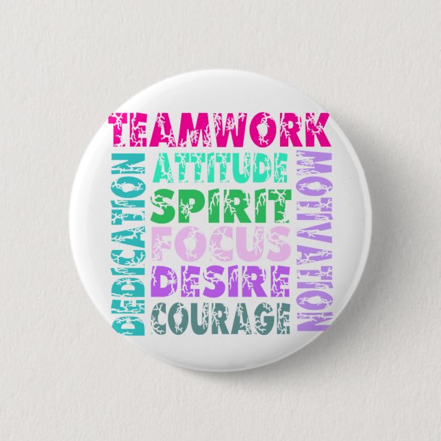 VolleyChick Teamwork 2 Inch Round Button (Front)