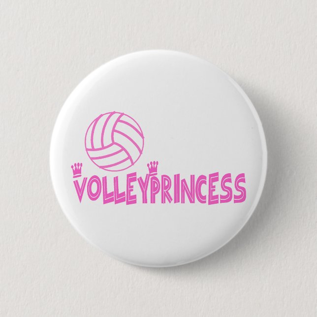 VolleyChick's Princess 2 Inch Round Button (Front)