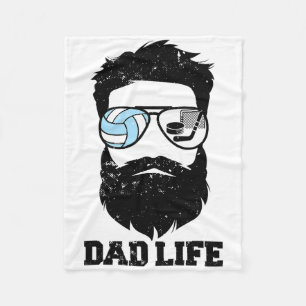 Volleyll Hockey Dad Messy Hair Beard Volleyll Hock Fleece Blanket