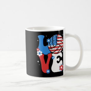 Volleyll Love 4th Of July Us American Flag Volleyl Coffee Mug