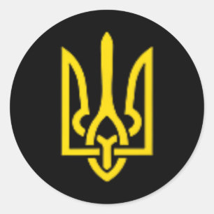 Volodymyr Zelensky Coat Of Arms Of Ukraine Tryzub  Classic Round Sticker