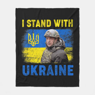 Volodymyr Zelensky I Stand With Ukraine Ukrainian  Fleece Blanket