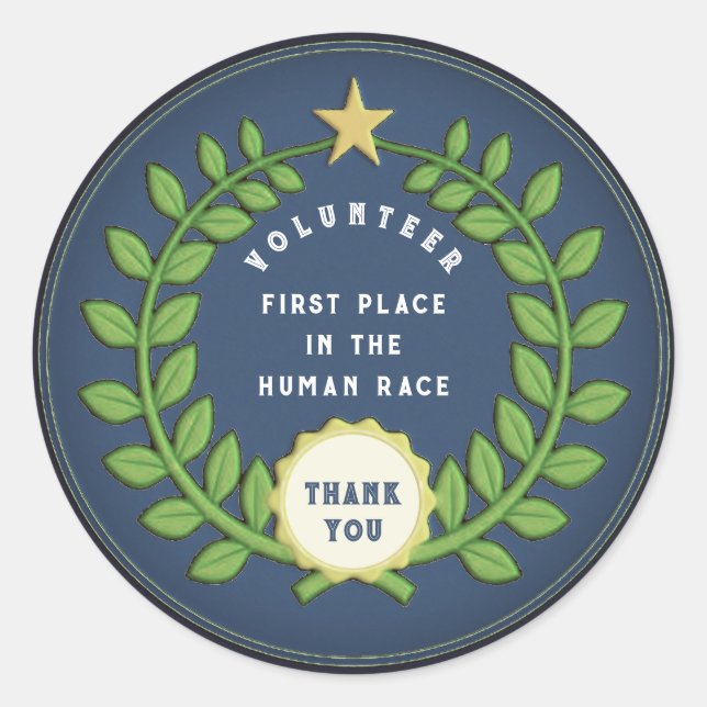 Volontaire Appréciation Classic Round Sticker (Devant)