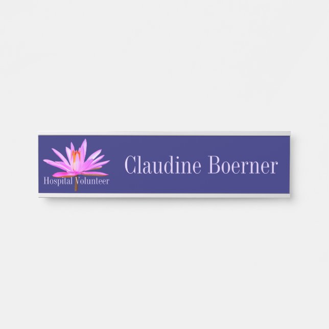 Volontaire Eau Lily Nom de suspension Plaque Porte (Devant)