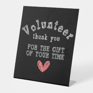 Volontaire Merci Faux Chalkboard Panneau de table