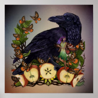 Vols d'Imaginaire Corbeau Poster d'art de la faune