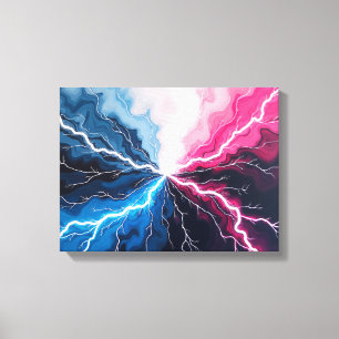 Voltage Flow – Electric Surge in Motion 16"x12" Canvas Print