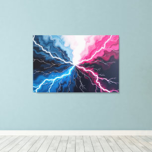 Voltage Flow – Electric Surge in Motion 36"x24" Canvas Print
