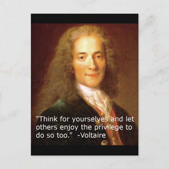 Voltaire copy quote thinking for oneself postcard (Front)