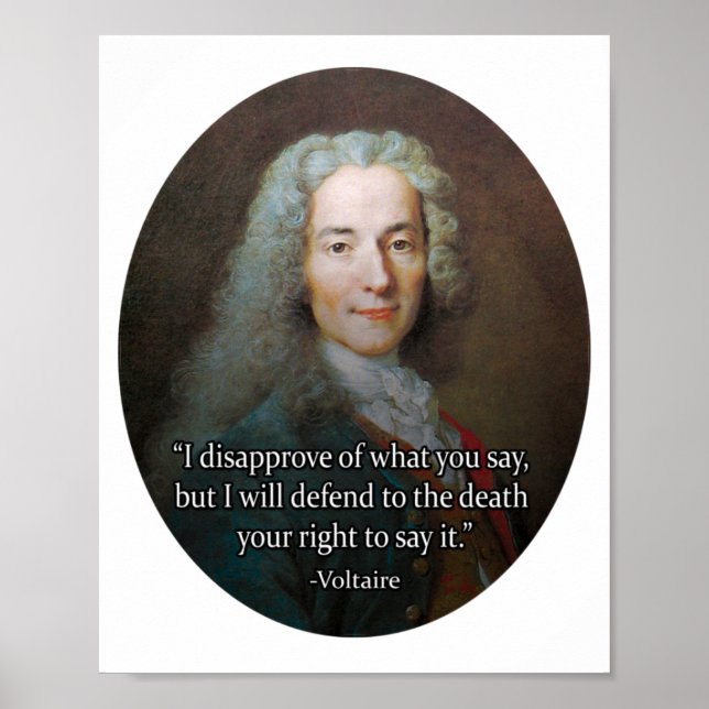 Voltaire Free Speech Poster (Front)