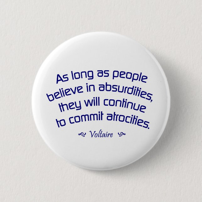 Voltaire on Absurdities 2 Inch Round Button (Front)