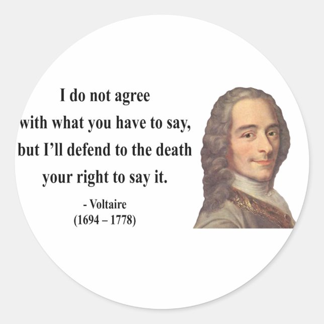Voltaire Quote 1b Classic Round Sticker (Front)