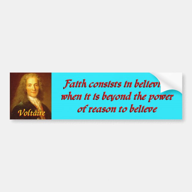 Voltaire quote 5 bumper sticker (Front)