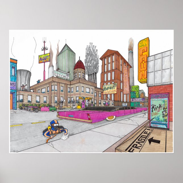 Voltz City Hall in Perspective Poster (Front)