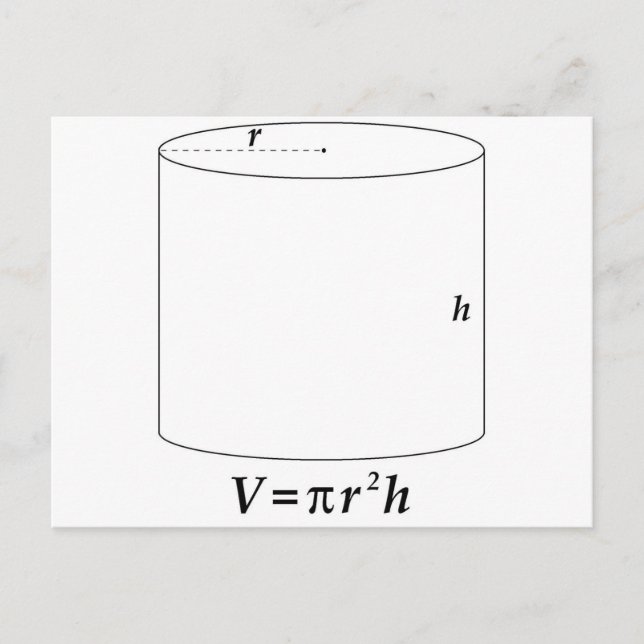 Volume of a Cylinder Postcard (Front)