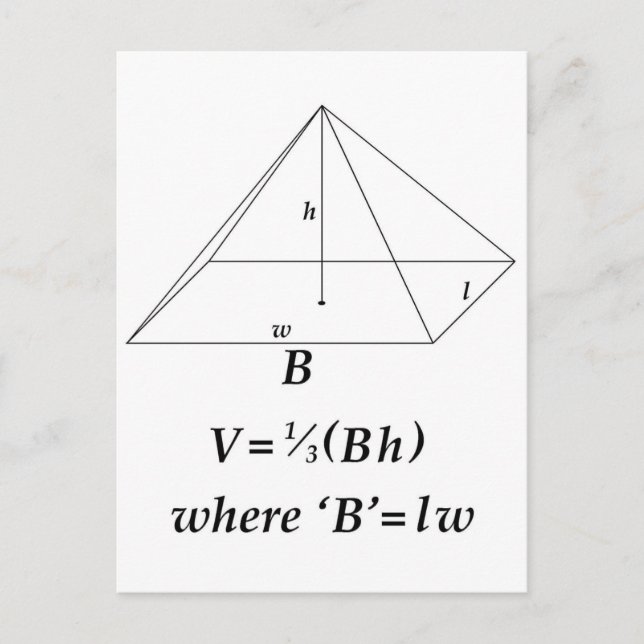 Volume of a Rectangular Pyramid Postcard (Front)