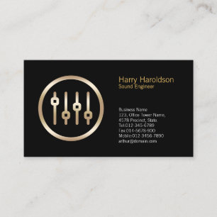 Volume Sliders Icon Sound Engineer Business Card