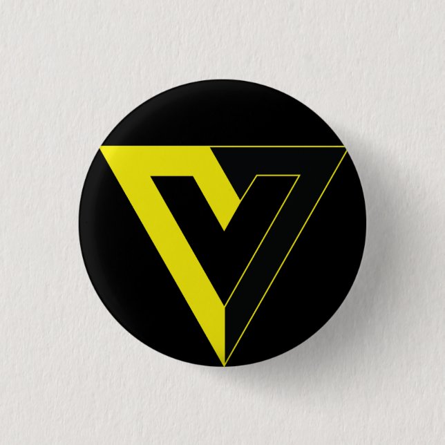 voluntary v 1 inch round button (Front)