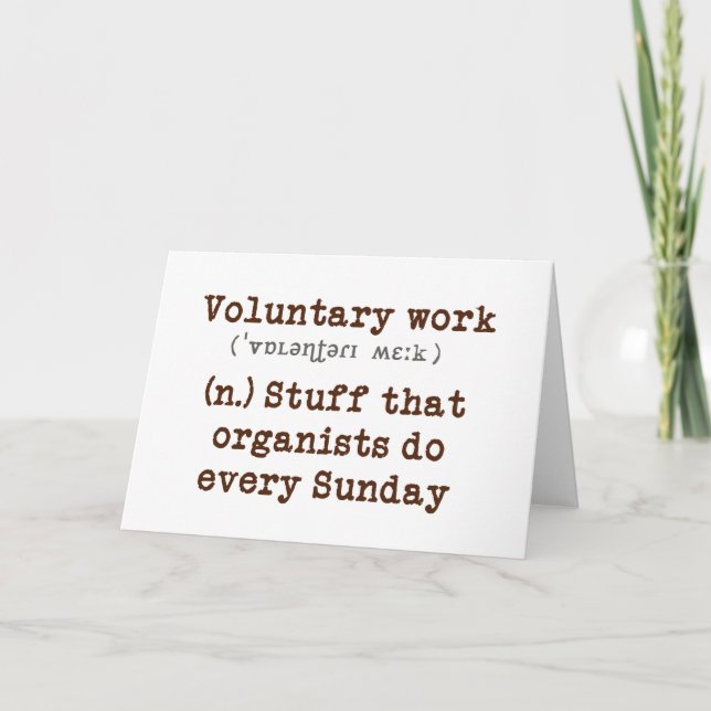 Voluntary work card (Front)