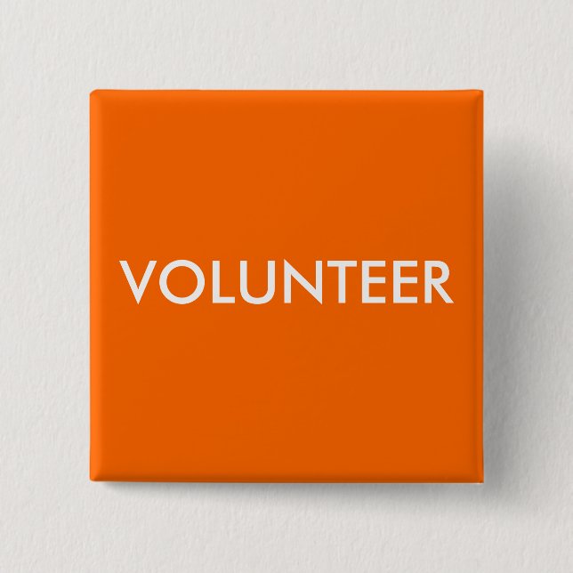 VOLUNTEER 2 INCH SQUARE BUTTON (Front)