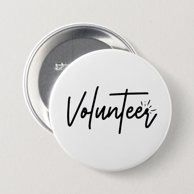 Volunteer  3 inch round button (Front & Back)