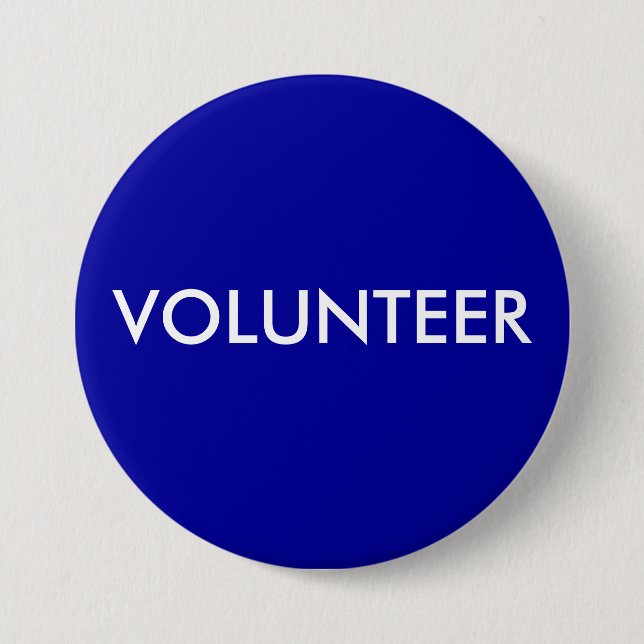 VOLUNTEER 3 INCH ROUND BUTTON (Front)