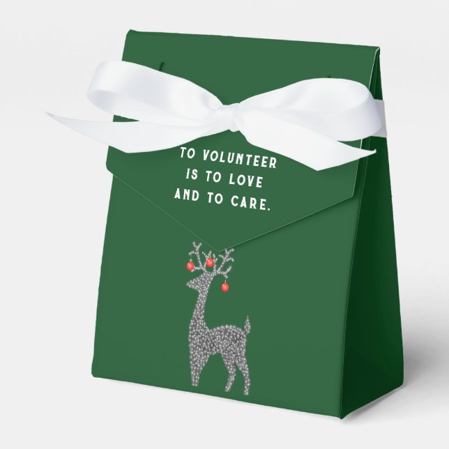 Volunteer Appreciation Christmas Holiday Favor Box (Front Side)