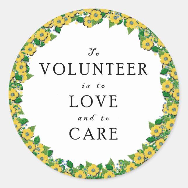 Volunteer Appreciation Classic Round Sticker (Front)