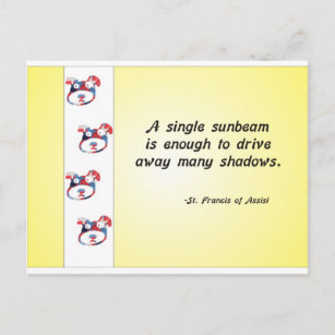 Volunteer Appreciation Dog Face and Sunbeam Quote Postcard